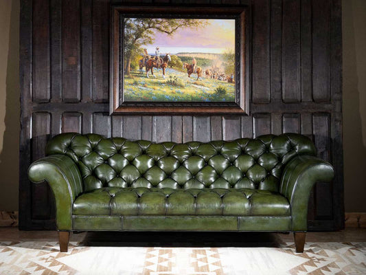 The Wexford Chesterfield Three Seater Sofa | Green | Genuine Leather