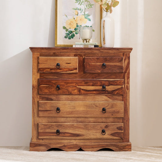 Heritage Classic Chest Of 5 Drawers Sheesham Wood