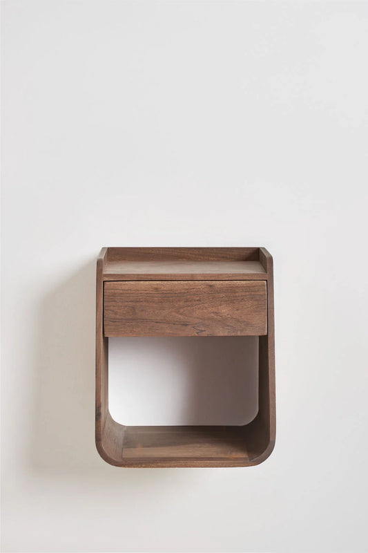 The Serene Sentinel Bed Side Table | Acacia Wood | Provincial Teak Finish