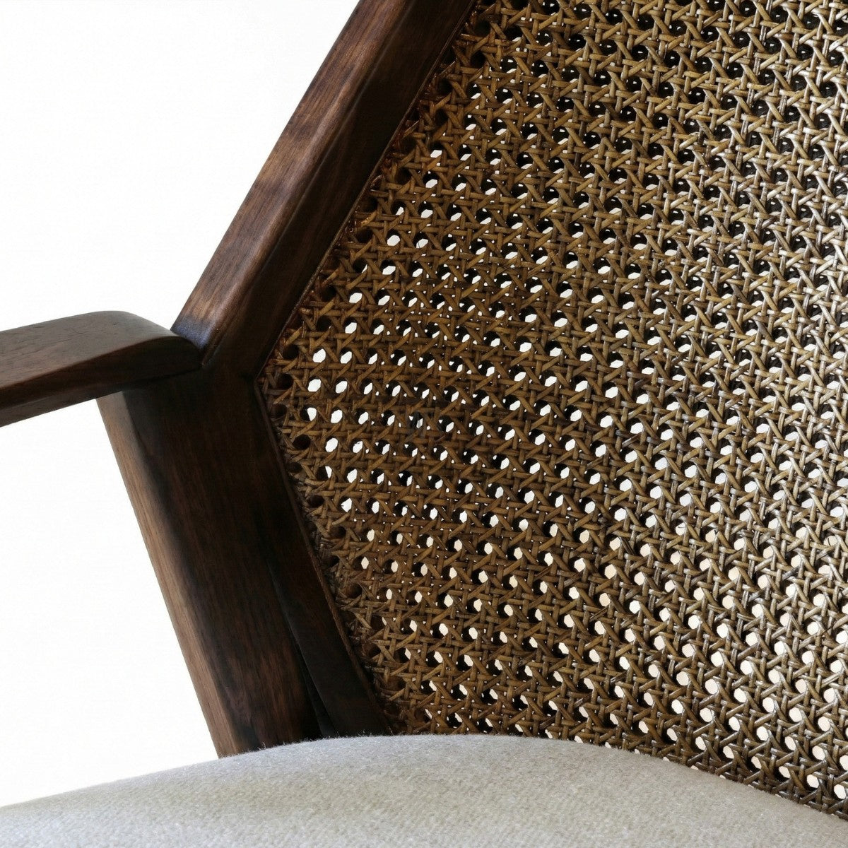 Lumos Modern Upholstered Arm Chair | Teak Wood