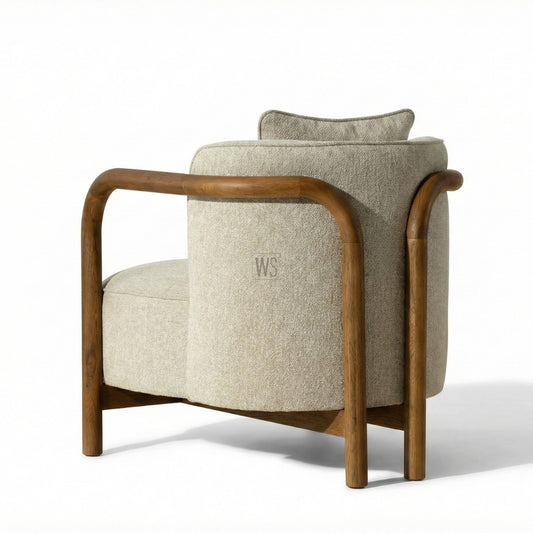 Nexus Modern Upholstered Arm Chair | Oak Wood