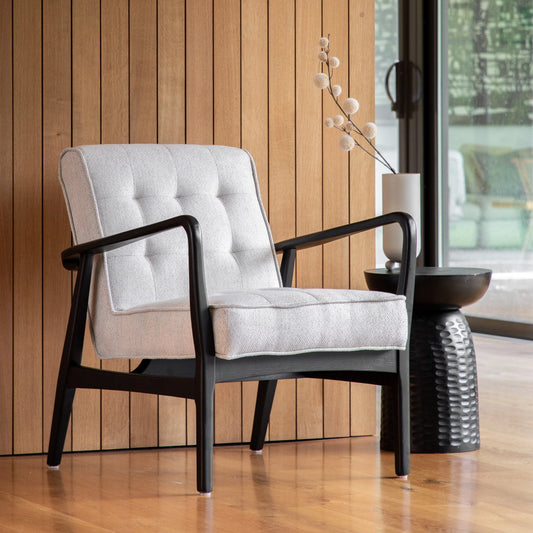 Monica Arm Chair | Oak Wood | Black