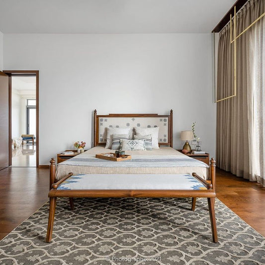 The Citadel Upholstered Bed | Sheesham Wood