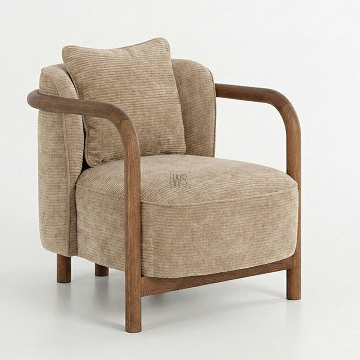 Nexus Modern Upholstered Arm Chair | Oak Wood