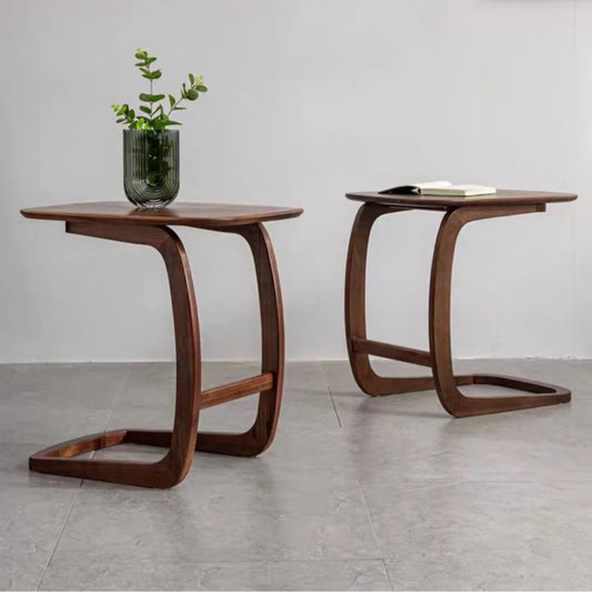 The Fulcrum C Shape Side Laptop Table | Teak Wood