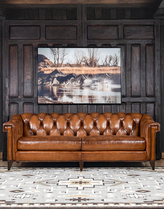 The Statesman Chesterfield Three Seater Sofa | Genuine Leather