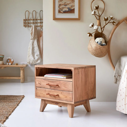 The Quietude Bed Side Table | Acacia Wood