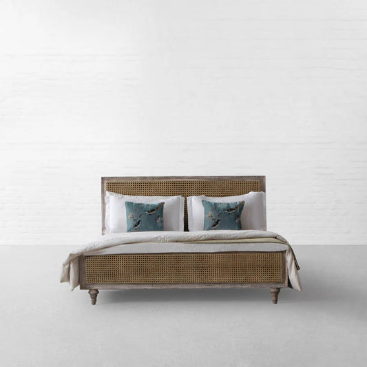The Fortress Wicker Platform Bed | Mango Wood