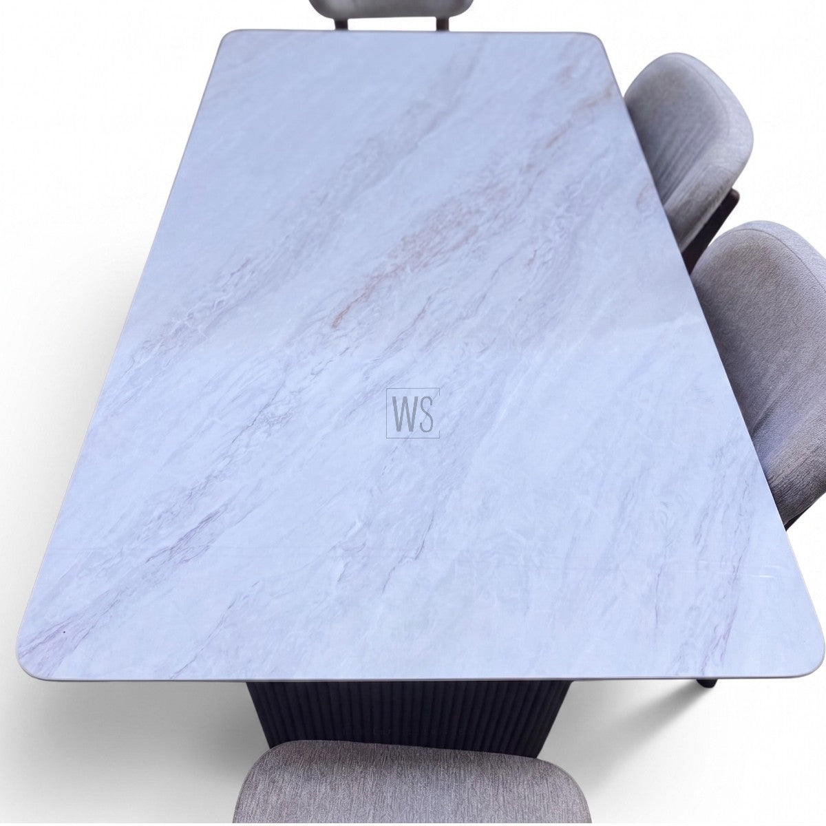 Brivana Marble Top 4 Seater Dining Set | Teak Wood