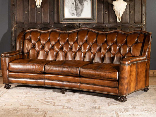 Langford Luxe Three Seater Sofa | Caramel Brown | Genuine Leather