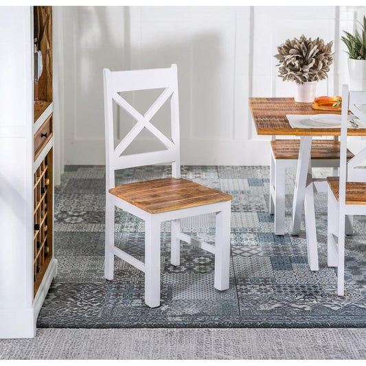 Angel White Rustic Dining Chairs | Solid Wood
