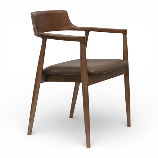 The Elvoro Dining Chair | Ash Wood | Walnut Finish