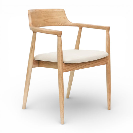 The Elvoro Dining Chair | Ash Wood | Natural Linen