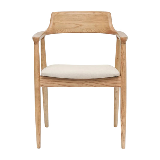The Elvoro Dining Chair | Ash Wood | Natural Linen