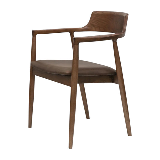 The Elvoro Dining Chair | Ash Wood | Walnut Finish