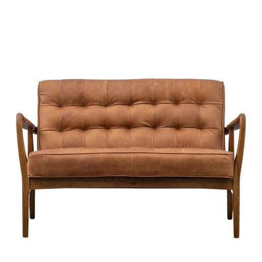 Monica 2 Seater Sofa | Oak Wood | Leatherette