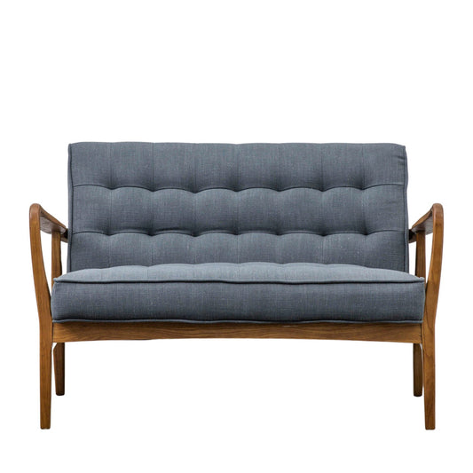 Monica 2 Seater Sofa | Oak Wood | Fabric