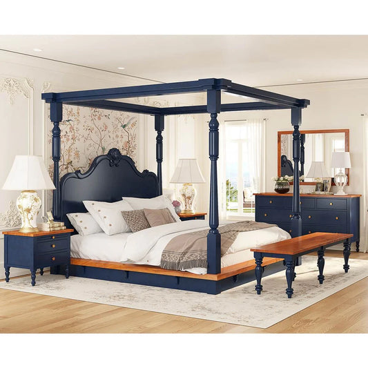 The Mehr Four Poster bed | Mango Wood