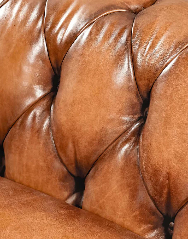 The Statesman Chesterfield Three Seater Sofa | Genuine Leather
