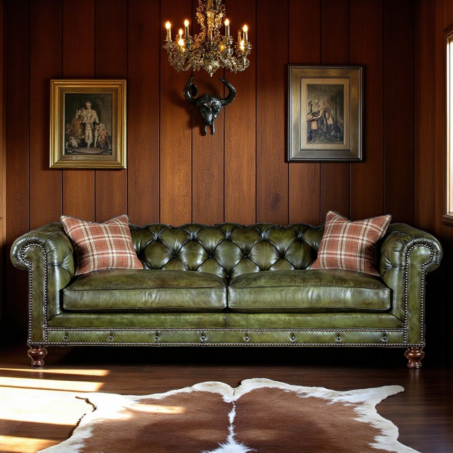 The Fireside Chesterfield Three Seater Sofa | Genuine Leather