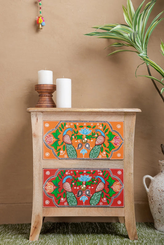 Fulwari Bedside Table Hand painted Solid Mango Wood #3