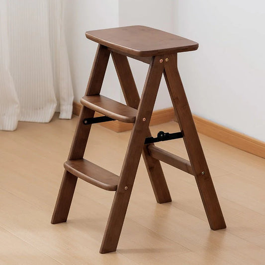 Multipurpose Foldable Ladder Stool | Acacia Wood