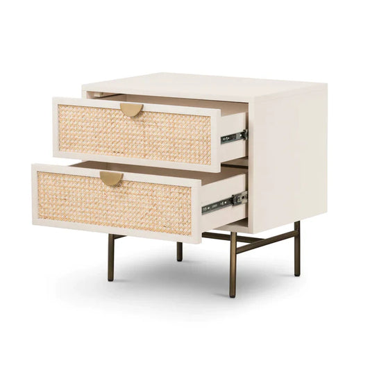 The Dovetail White Bed Side Table | Mango Wood