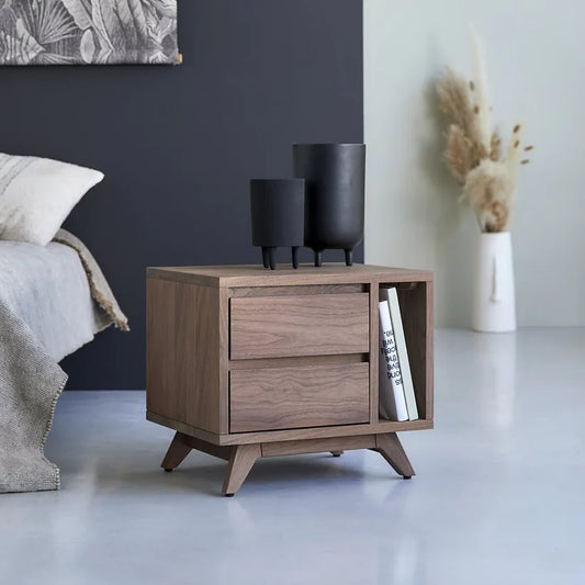 The Bastion Bed Side Table | Acacia Wood