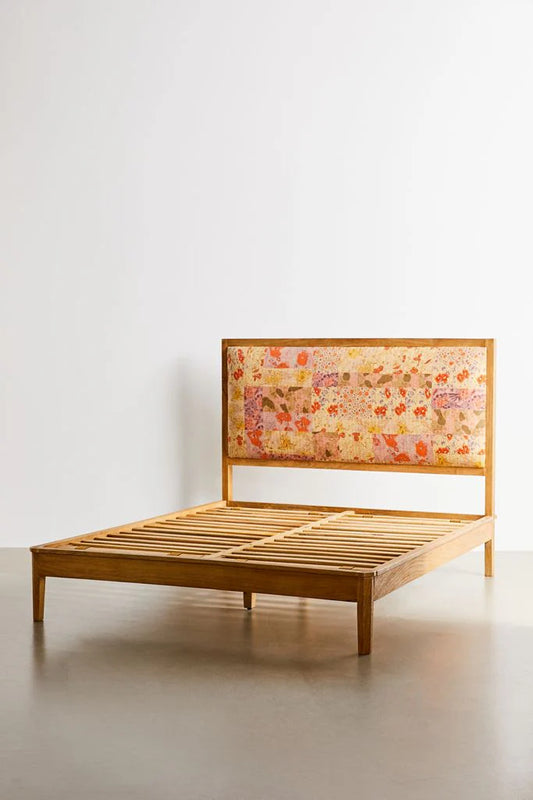 The Mayur Upholstered Bed | Mango Wood