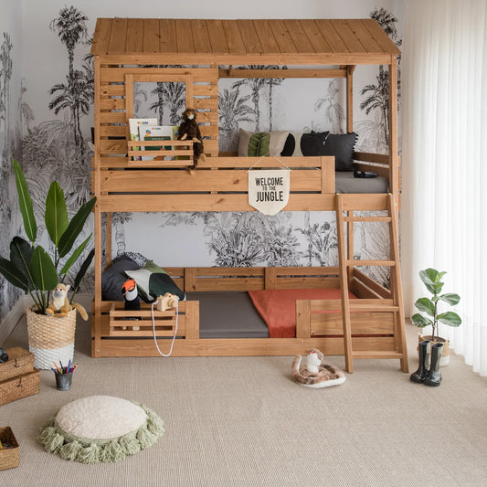 Treehouse Bunk Bed Natural Finish Premium Solid Wood