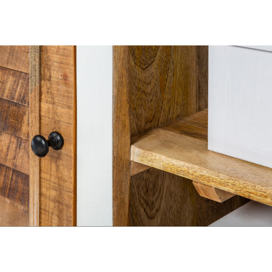 Angel White Rustic Tv Unit Premium Wooden Furniture