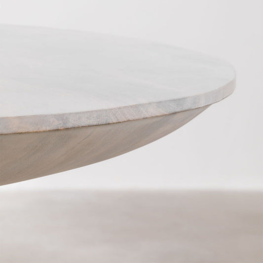 Solenne Round Dining Table Wooden | White Washed