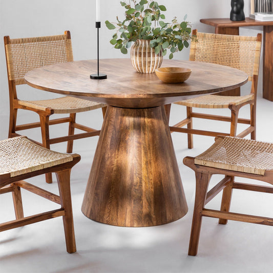 Elysian Round Dining Table Wooden | Honey Finish