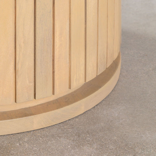 Melosa Round Dining Table Wooden | White Washed