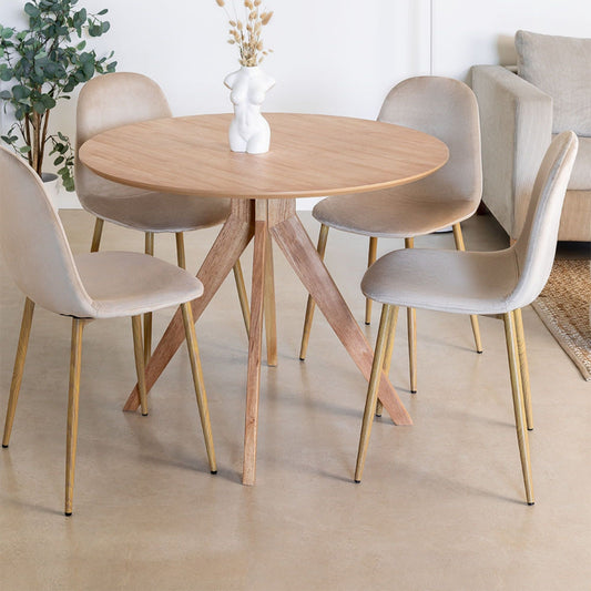 Enrica Dining Table Wooden | Natural Finish
