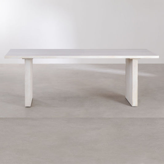Atelier Solid Wood Dining Table | White Washed