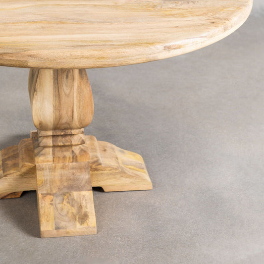 Fausta Round Dining Table Wooden | Natural Finish