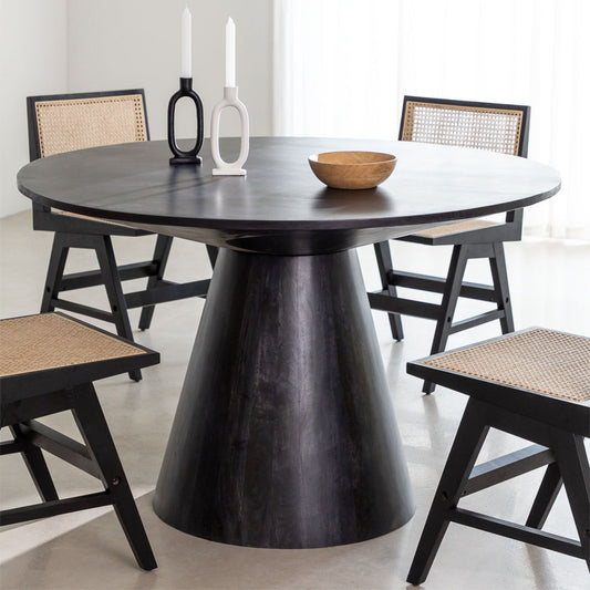 Elysian Round Dining Table Wooden | Black