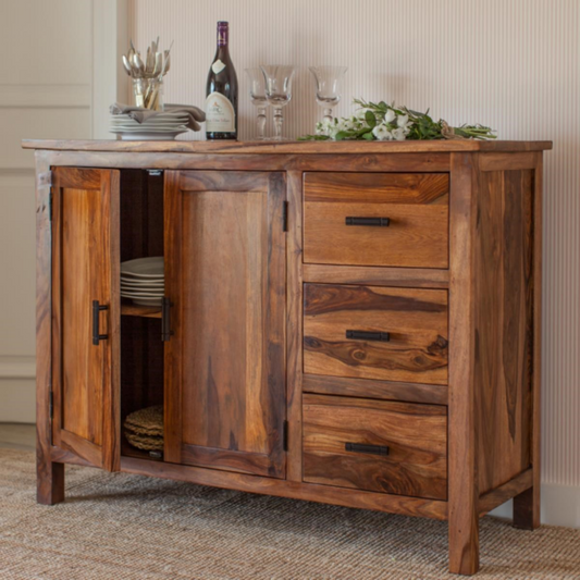 Countryside Sideboard Cabinet Sheesham Wood Honey Finish #1