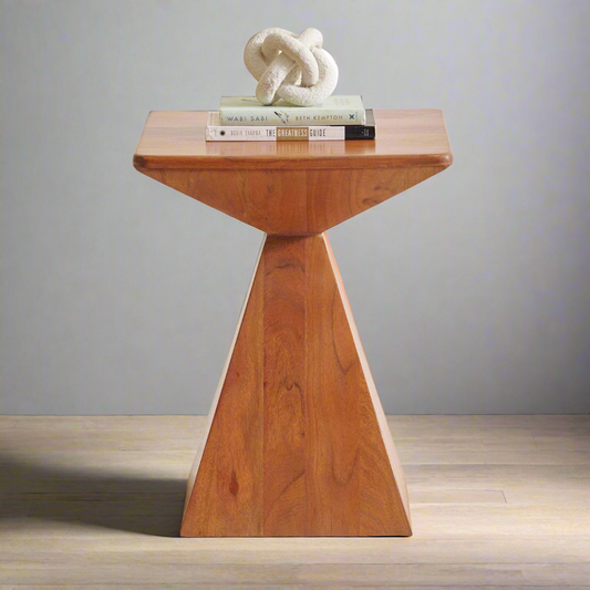 Four Edge Accent Table Acacia Wood