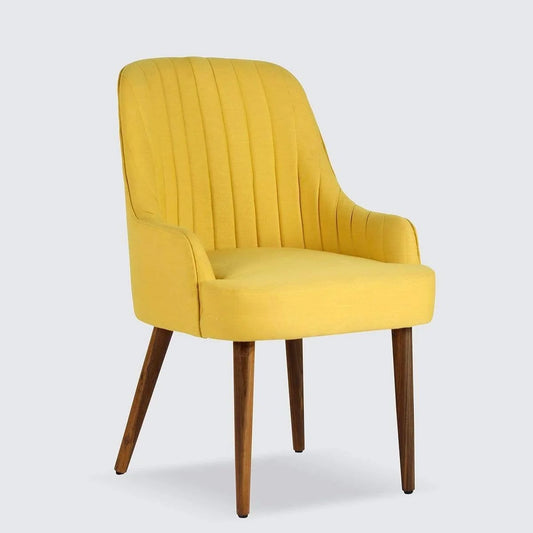 Anthos Lounge Chair Yellow | Sheesham Wood | Natural Finish