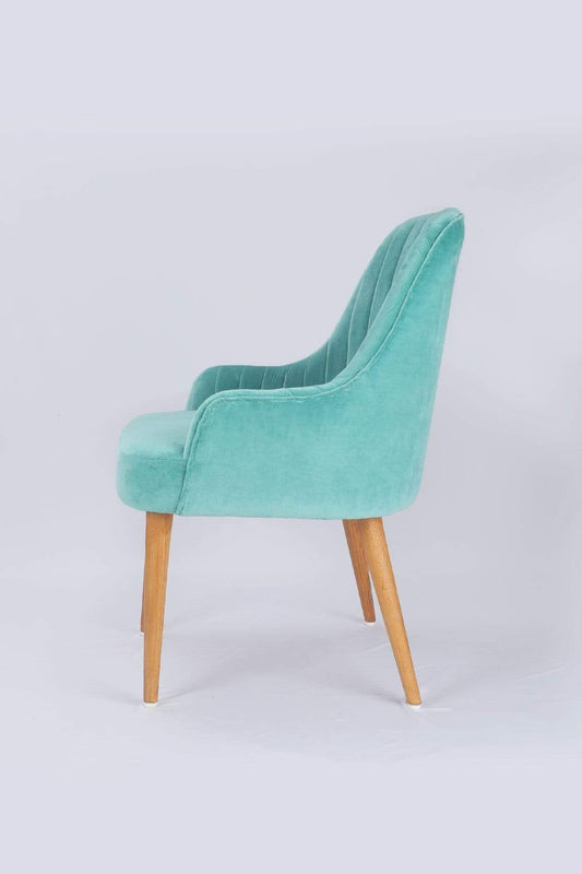 Anthos Lounge Chair Blue | Sheesham Wood | Natural Finish