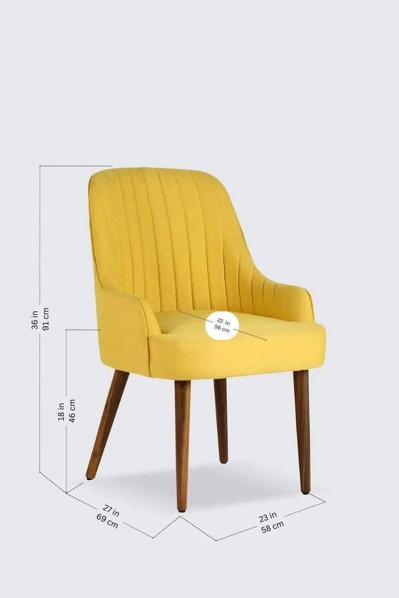 Anthos Lounge Chair Yellow | Sheesham Wood | Natural Finish