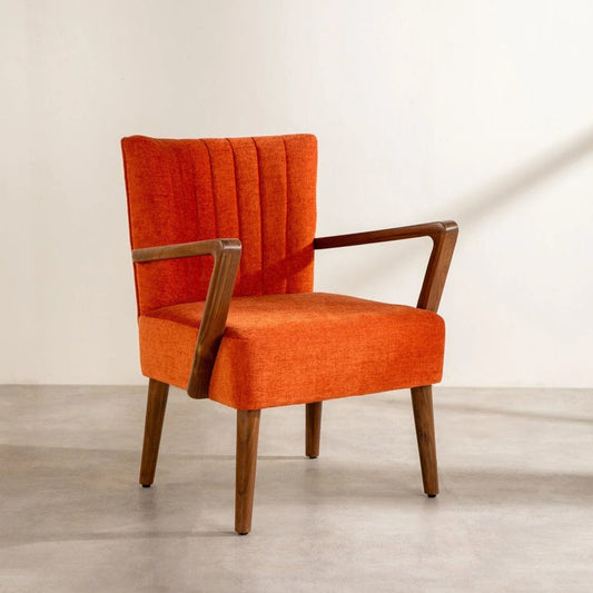 Galen Lounge Chair Red | Sheesham Wood | Natural Finish