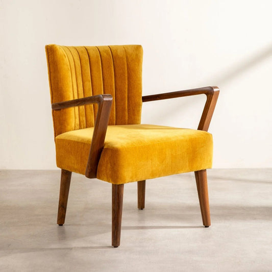 Galen Lounge Chair Red | Sheesham Wood | Natural Finish