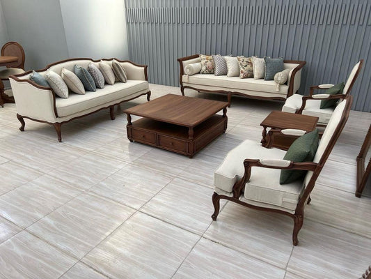The Oxford Louis Premium Sofa Set | Teak Wood