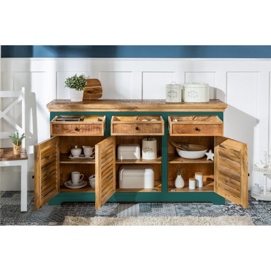 Angel White Rustic Sideboard Cabinet Storage Unit Premium Wooden Furniture #1