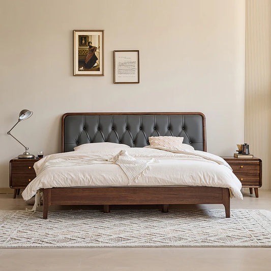 The Veridian Estate Upholstered Bed | Sheesham Wood