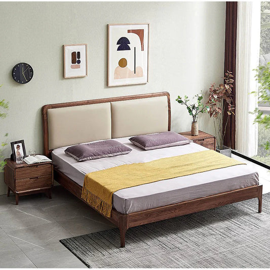 The Veridian Estate Upholstered Bed | Sheesham Wood
