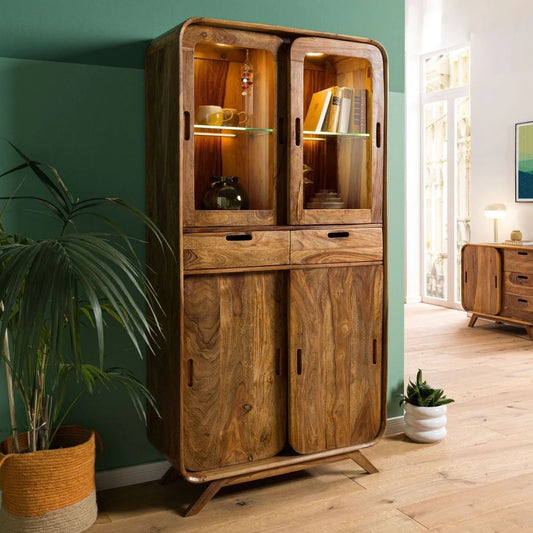 Morocco Display Cabinet | Mango Wood Wood | Honey Finish
